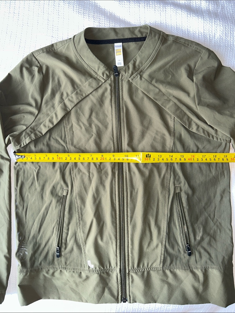 Lolë Women’s Jacket Size Large Olive Green Lightweight Stretch Full Zip